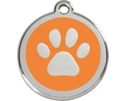 Red Dingo Hondenpenning 30 mm pootje oranje