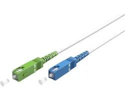 Goobay Glasvezelkabel FTTH, Singlemode OS2, wit Simplex, 0,5 m, LSZH-conform kabelmantel is halogeenvrij en moeilijk ontvlambaar volgens IEC 60754 2