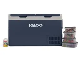 Igloo ICF 80DZ Compressor koelbox - Dual zone - 78L - 12/24/230v - Blauw - Wit