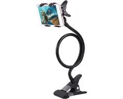 Metal Long Arm Lazy Bracket Holder with Phone Clamp & Desk Clip. Multi-function: Desktop, Bed Headboard, Car, Sofa voor GONEX NEX 5 (2020) - Black