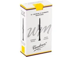 Vandoren White Master Traditional 2.5 boîte de 10 anches - Anches pour clarinette Sib (Allemande)