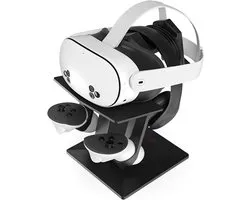 Digicharge VR Headset Standaard – Geschikt voor Meta Quest 3S / 3S Xbox Edition / Quest 3 / Quest 2 – Opbergstandaard voor Headset & Controllers – Zwart