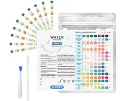 16 in 1 - Drinkwaterteststrips - 50 strips - Zwembad test strips - Aquarium teststrips - metreageerbuizen en druppelaars - Teststrips - Watertester voor drinkwater - Water Teststrips - Waterteststrips met hardheid, lood, ijzer, koper