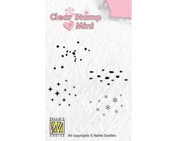 MAFS013 Mini stempel clearstamp - Nellie Snellen - Various sterren puntjes sneeuw - textuur