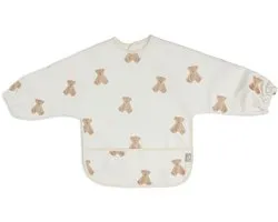 Jollein - Slab Waterproof met mouw (Teddy Bear) - Polyester - Polyurethaan - Slabbetjes Baby - 40 cm