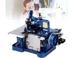 Elektrische Overlockmachine - Lockmachine Naaimachine - Zomen Stoffen Afwerken - Draagbaar Compact Ontwerp - 3000 steken/min - Blauw