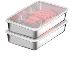 Food container - meal prep bakjes - vershouddoos - foodcontainer - 2 stuks - Voedselbewaarcontainer - voedselbewaarbakjes - voedsel bewaardoos - food box - food storage - food storage containers - vershouddoos met deksel - 25.5x20.5x5.5cm