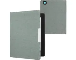 kwmobile e-reader hoesje geschikt voor Kobo Aura H2O Edition 2 hoes - E reader flip case met magneetsluiting - Ereader cover - Denim design in lichtblauw