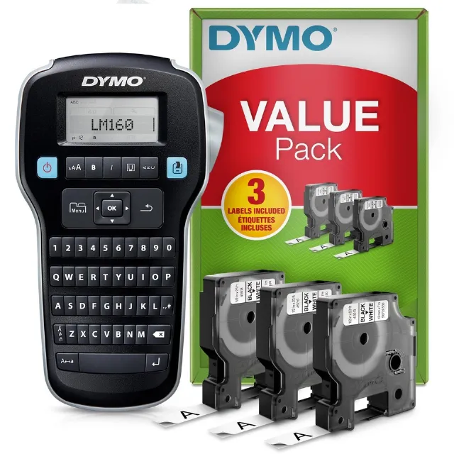 DYMO LabelManager 160 Label Maker Starter Kit with 3 Rolls of D1 Label Tape | H…