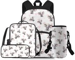 School Backpack Set - Boekentas Kinderen - School en Reizen - Waterafstotend Polyester - 15 Inch Laptop - Hart Olifant