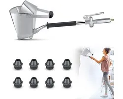 4 spuitpistool, cementmortel, 4 jetspuitpistool, cementmortel, Hopper-pistool, pleistermachine, poetspistool, muurschildergereedschap met afdekking voor muren en plafonds, schildergereedschap