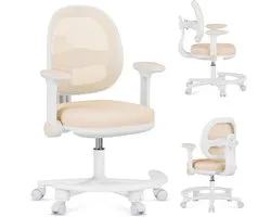 Mark Adler Junior 3.6 - Chaise de bureau ergonomique pour enfant - Réglable avec repose-pieds - Beige