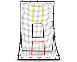Honkbal & Softbal Rebounder - Pitching Net met 3 Doelzones - 183 x 122 cm - Trainingsnet voor Werpen en Vangen - Fielding Trainer - Robuust Stalen Frame