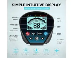 HOOMYA Professionele metaaldetector met geheugenfunctie, alle metaal/DISC/NOTCH/modus, 3 tonen, nauwkeurige positionering, 10 inch/25cm waterdichte spoel lichtgewicht gouddetector voor volwassen kinderen beginners MD840