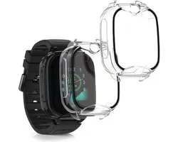 kwmobile 2x cover geschikt voor Xplora XGO 2 - Fitnesstracker cover van gehard glas en kunststof frame set transparant