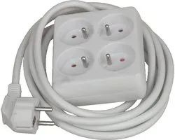 Chacon stopcontactenblok 4x16A met wit snoer 3m