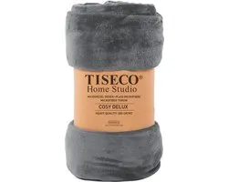 Tiseco Home Studio - Couverture COSY DELUX - microflanelle - 280 g/m² - 240x220 cm - Gris foncé