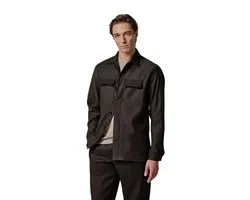 Overshirt Profuomo bruin met dubbele borstzak