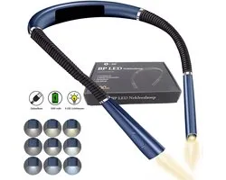 Lampe de lecture de cou BP® Blauw - Lampe de cou crochetée - Lampe de lecture de cou - Lampe de lecture de Boek - Lampe de lecture LED - Lampe de cou Boek et Travaux manuels - Rechargeable par USB - 9 modes - Blauw