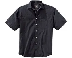 Jan Vanderstorm herren Overhemd - 47/48 - zwart - Plus Size