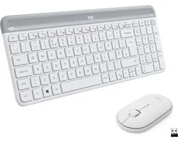 Logitech MK470 Slim Combo - Draadloos Toetsenbord en Muis - QWERTY - Wit