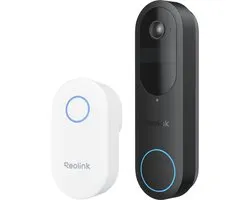 Reolink 2K 4MP Batterij-deurbel - Slimme Detectie & Chime Inbegrepen - 2.4/5GHz WiFi - Nachtzicht - Tweerichtingsspraak - D340B met Chime