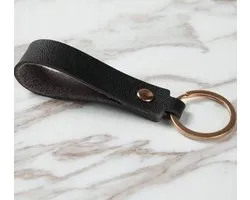 Luxe Sleutelhanger - zwart Leer - Hanger Goud - Dames & Heren Sleutel Hanger - Tashanger - Keychain Mode Cadeau - Imitatieleer - Fashion Auto Sleutelhanger