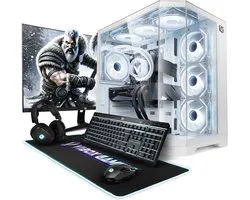 Vibox Gaming PC Set - Ryzen 7 9800X3D - RX 9070 XT - 32GB DDR5 RAM - 1TB SSD - Windows 11 - WiFi 6 + Bluetooth 5.4 - 27" Monitor + Accessoires