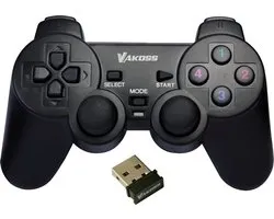 Vakoss - Gamepad - draadloos voor PC /PS3 - zwart - GP-4705BK