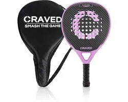 Craved Padel Racket Elite Pro - Inclusief padeltas - Carbon - Roze/Zwart