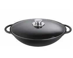 Schulte-Ufer Rustika Gietijzeren wok / wadjan 36cm - met Deksel