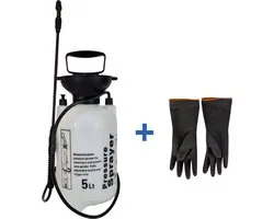 TETRA Tools Drukspuit 5 Liter Zuurbestendig - Druksproeier voor Onkruidverdelger en Tuinsproeier - Incl. Chemie Handschoenen