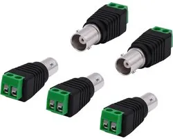 BNC 2 Pin Solderless Connector Screw Terminal Block Adapter Video Balun Connector for CCTV Security Camera DVR TV - ShopVlot