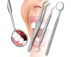 *** 2x Complete Dentist Set - 3 pieces - Tartar Hook - Dentist Hook - Mouth Mirror - Duo Dentist Tools - Oral Care - ShopVlot
