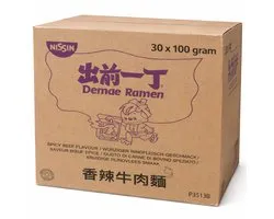 Nissin Demae Ramen noedels SPICY BEEF, 30 x 100 gram