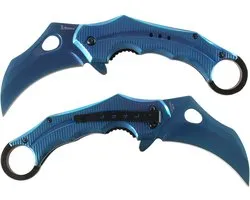 X-Treme Karambit RVS Zakmes Blue Dolphin Zakmes Flipper Assist Vlinder Mes Ruitenbreker Koordsnijder