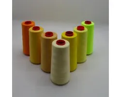 Cucirini Tre Piu Naaimachine overlock garen 7 stuks Geel lockgaren lockmachine draad 5000 Yards Grote klos cone