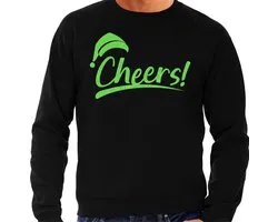 Bellatio Decorations Mauvais pull/pull de Noël pour hommes - bravo ! - noir - vert pailleté - Noël M