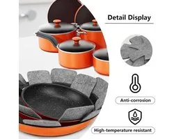 Set de 10 protège-casseroles en Feutre - 26 cm - Dessous de Pan antidérapants pour Casseroles et poêles Tefal/ WMF/ Elo - Accessoires de cuisine pour protéger les Meubles et prolonger la durée de vie des Pan - Grijs