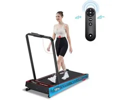 YEE RUN Loopband Inklapbaar - Hardloopband met 15% Elektrische hellingsverstelling- 1-12 km/u - 2 in 1 - Wandelband - Opvouwbare Loopband - Treadmill - Afstandsbediening - Tablet-/telefoonhouder - voor thuis & kantoor - Zwart.