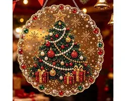Ryoudavell - Kerst Parel Diamond Painting - DIY Kerst Decoratie - Creatieve Knutselset voor Volwassenen & Kinderen - Muurdecoratie- Kerstboom