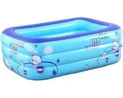 Inflatable Family Pool Rectangular Toddler Pool Swimming Center Inflatable Pool Inflatable Family Pool (Color : Blu, Size : 130)