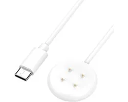 1 m oplader compatibel met Google Pixel Watch 3 en Pixel Watch 2, magnetisch laadstation met USB-C-kabel, voor Fitbit Ace LTE, Versa, Sense, wit, snel opladen en intelligente bescherming