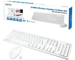 LogiLink ID0104W toetsenbord Inclusief muis USB Duits Wit