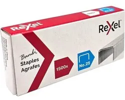 Rexel nietjes nr. 25 - 4 mm - 1500 stuks zilver