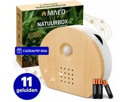 MAED Home ® Nichoir Avec Son – 11 Sons Naturels – Maison à Sons d'Oiseaux Avec Capteur – Pour Toilettes, WC & Salle de Bain – Gadeau Cadeau Pour Homme & Femme Boîte à Gazouillis – Incl. Piles – Bois