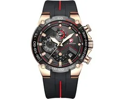 Watches for Men Waterproof Chronograph Watch with Silicone Strap, Date, Luminous Quartz Wrist Watch