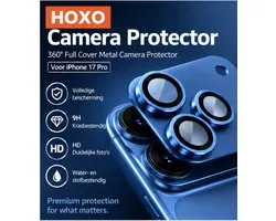HOXO Camera Protector adapté pour iPhone 17 Pro Max – Protection de caméra Full Metal – Verre de caméra – Protection à 360° – Bleu