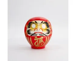 Japanse Daruma Pop – Rood Papier-maché – 13.5 cm