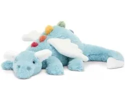 Casalora Pluche Knuffel – 50 cm – Kawaii Draak Lichaamskussen – Grappig Decoratief Bedkussen – Schattig Dierenkussen – Blauw